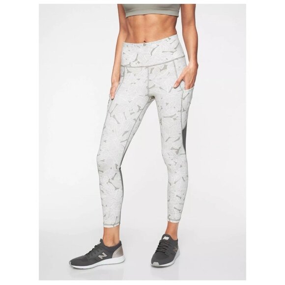 Athleta Leggings Size Small Palm All 7/8 Tight Gray - Picture 2 of 14